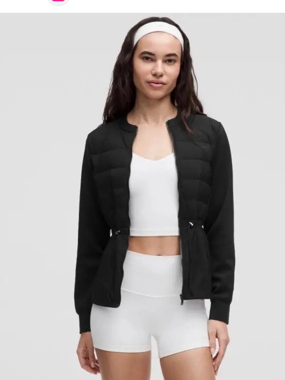 lululemon athletica Black Quilted Utility Jacket with Drawcord Waist